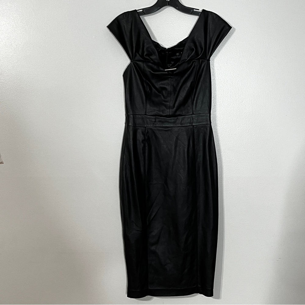 Zara Basic Collection Black Faux Leather Dress
